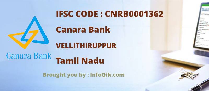 Canara Bank Vellithiruppur, Tamil Nadu - IFSC Code