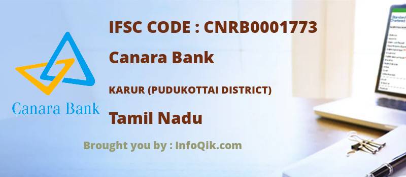 Canara Bank Karur (pudukottai District), Tamil Nadu - IFSC Code