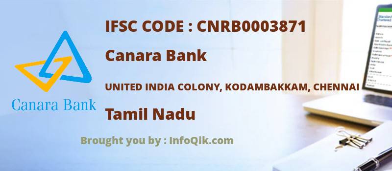 Canara Bank United India Colony, Kodambakkam, Chennai, Tamil Nadu - IFSC Code