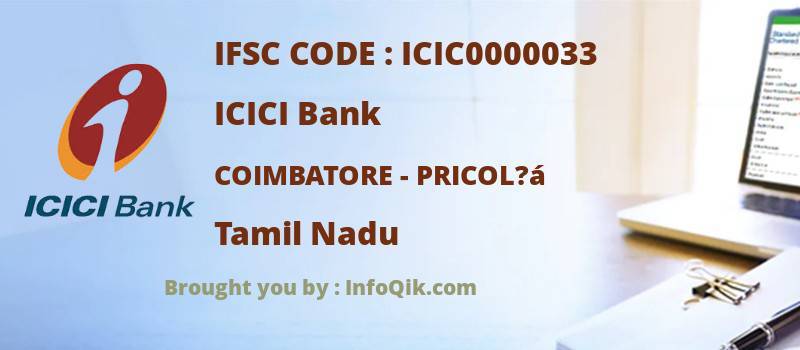 ICICI Bank Coimbatore - Pricol?á, Tamil Nadu - IFSC Code