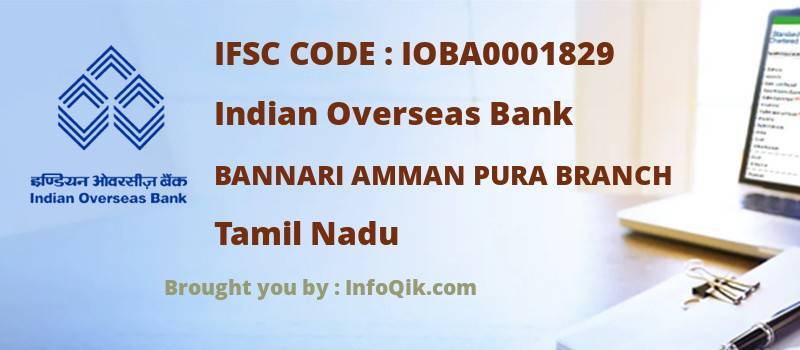 Indian Overseas Bank Bannari Amman Pura Branch, Tamil Nadu - IFSC Code