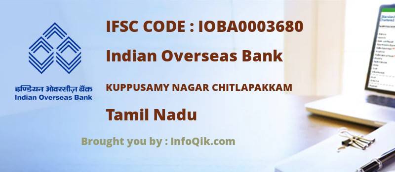 Indian Overseas Bank Kuppusamy Nagar Chitlapakkam, Tamil Nadu - IFSC Code