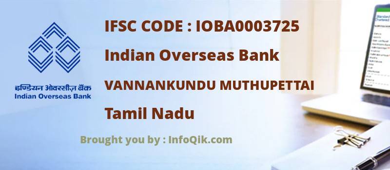 Indian Overseas Bank Vannankundu Muthupettai, Tamil Nadu - IFSC Code