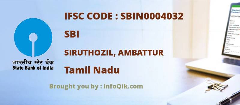 SBI Siruthozil, Ambattur, Tamil Nadu - IFSC Code