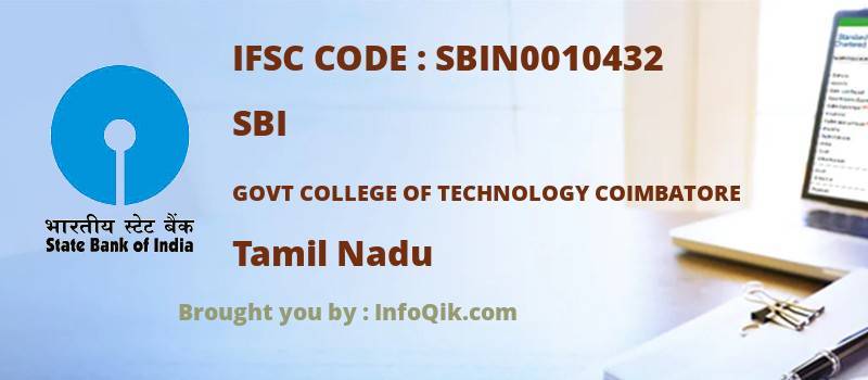 SBI Govt College Of Technology Coimbatore, Tamil Nadu - IFSC Code