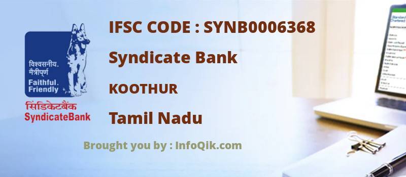 Syndicate Bank Koothur, Tamil Nadu - IFSC Code