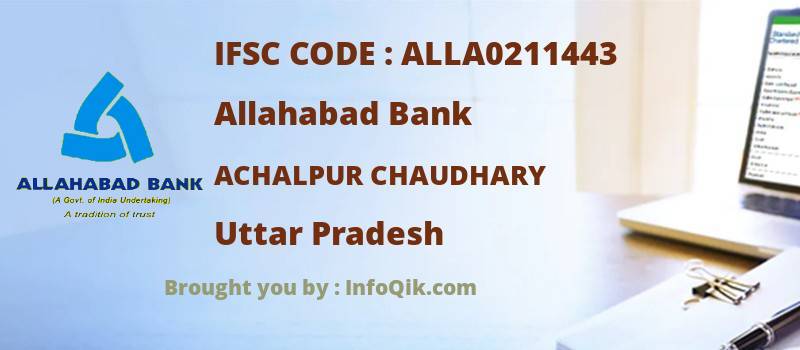 Allahabad Bank Achalpur Chaudhary, Uttar Pradesh - IFSC Code