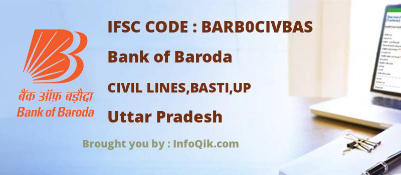 Bank of Baroda Civil Lines,basti,up, Uttar Pradesh - IFSC Code