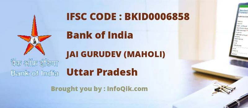 Bank of India Jai Gurudev (maholi), Uttar Pradesh - IFSC Code