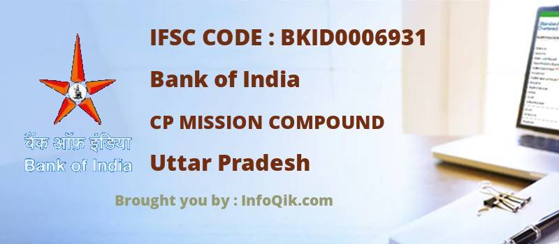 Bank of India Cp Mission Compound, Uttar Pradesh - IFSC Code