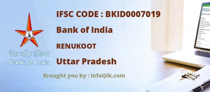Bank of India Renukoot, Uttar Pradesh - IFSC Code