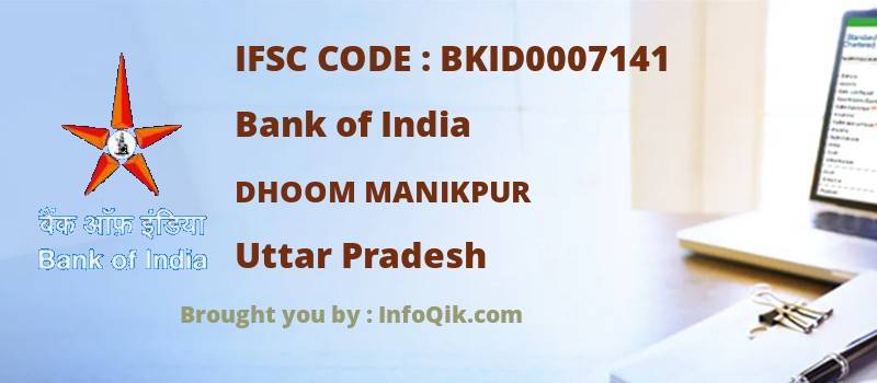 Bank of India Dhoom Manikpur, Uttar Pradesh - IFSC Code