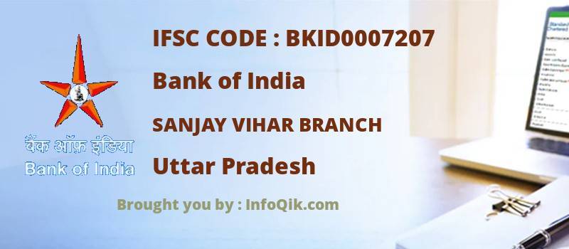 Bank of India Sanjay Vihar Branch, Uttar Pradesh - IFSC Code