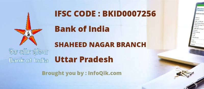 Bank of India Shaheed Nagar Branch, Uttar Pradesh - IFSC Code