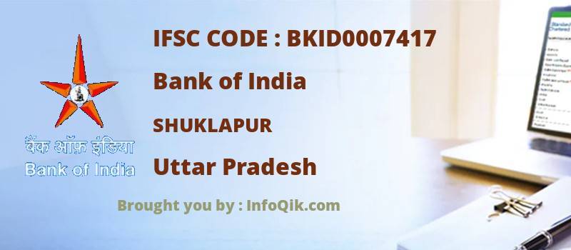 Bank of India Shuklapur, Uttar Pradesh - IFSC Code