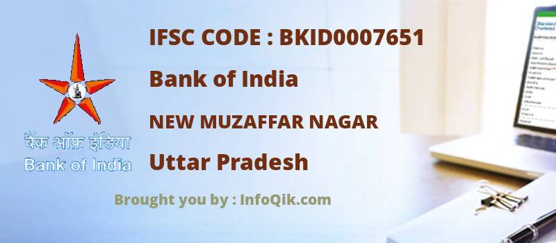 Bank of India New Muzaffar Nagar, Uttar Pradesh - IFSC Code