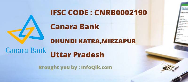 Canara Bank Dhundi Katra,mirzapur, Uttar Pradesh - IFSC Code