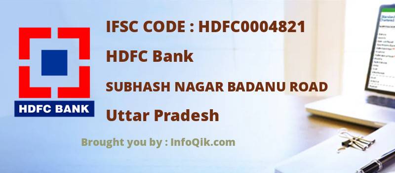 HDFC Bank Subhash Nagar Badanu Road, Uttar Pradesh - IFSC Code