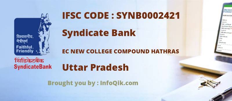 Syndicate Bank Ec New College Compound Hathras, Uttar Pradesh - IFSC Code