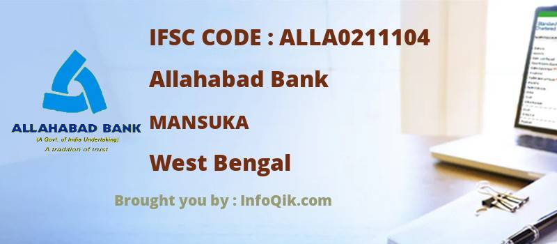 Allahabad Bank Mansuka, West Bengal - IFSC Code