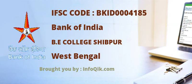 Bank of India B.e College Shibpur, West Bengal - IFSC Code