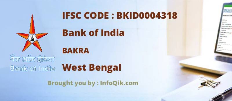 Bank of India Bakra, West Bengal - IFSC Code