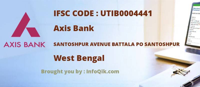 Axis Bank Santoshpur Avenue Battala Po Santoshpur, West Bengal - IFSC Code